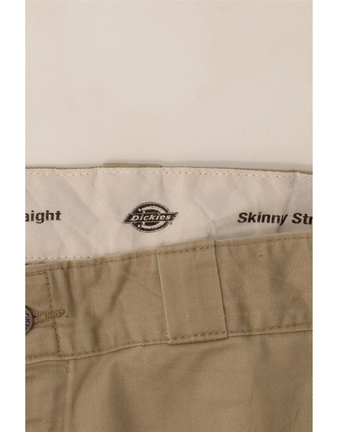 DICKIES Womens Skinny Straight Cargo Trousers W34 L29 Khaki Cotton Vintage Dickies and Second-Hand Dickies from Messina Hembry 