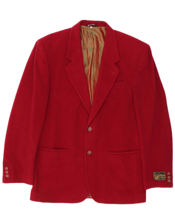 Jaqueta blazer masculina vintage com 2 botões IT 48 lã vermelha média