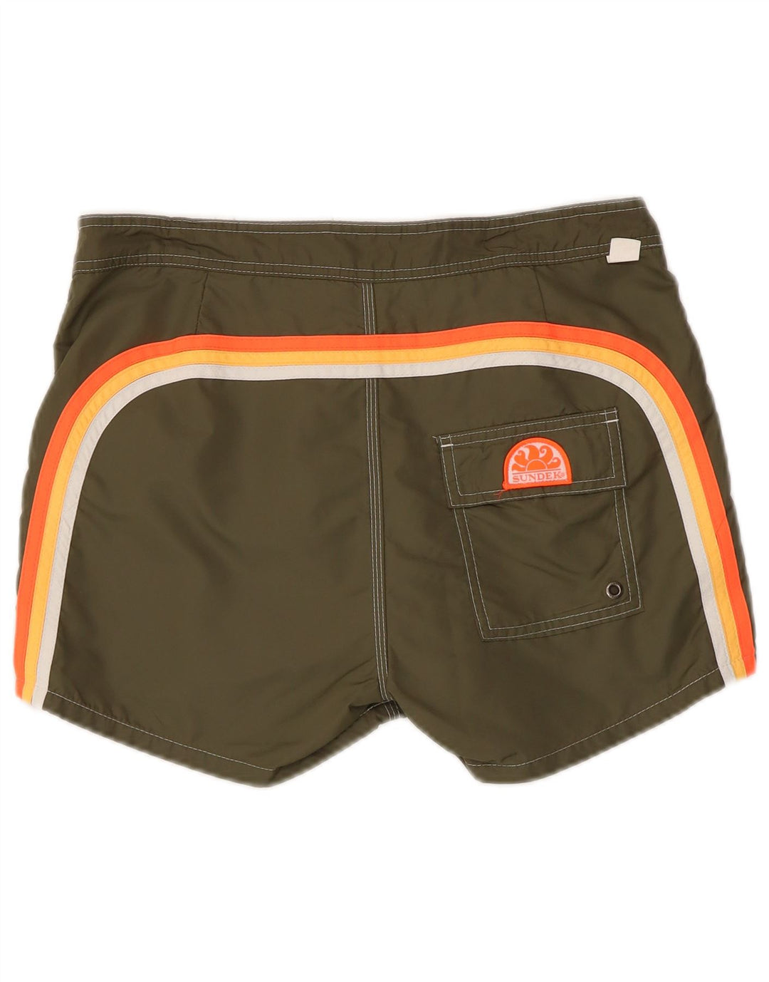 Shorts de natação masculino Sundek pequeno listrado cáqui de nylon