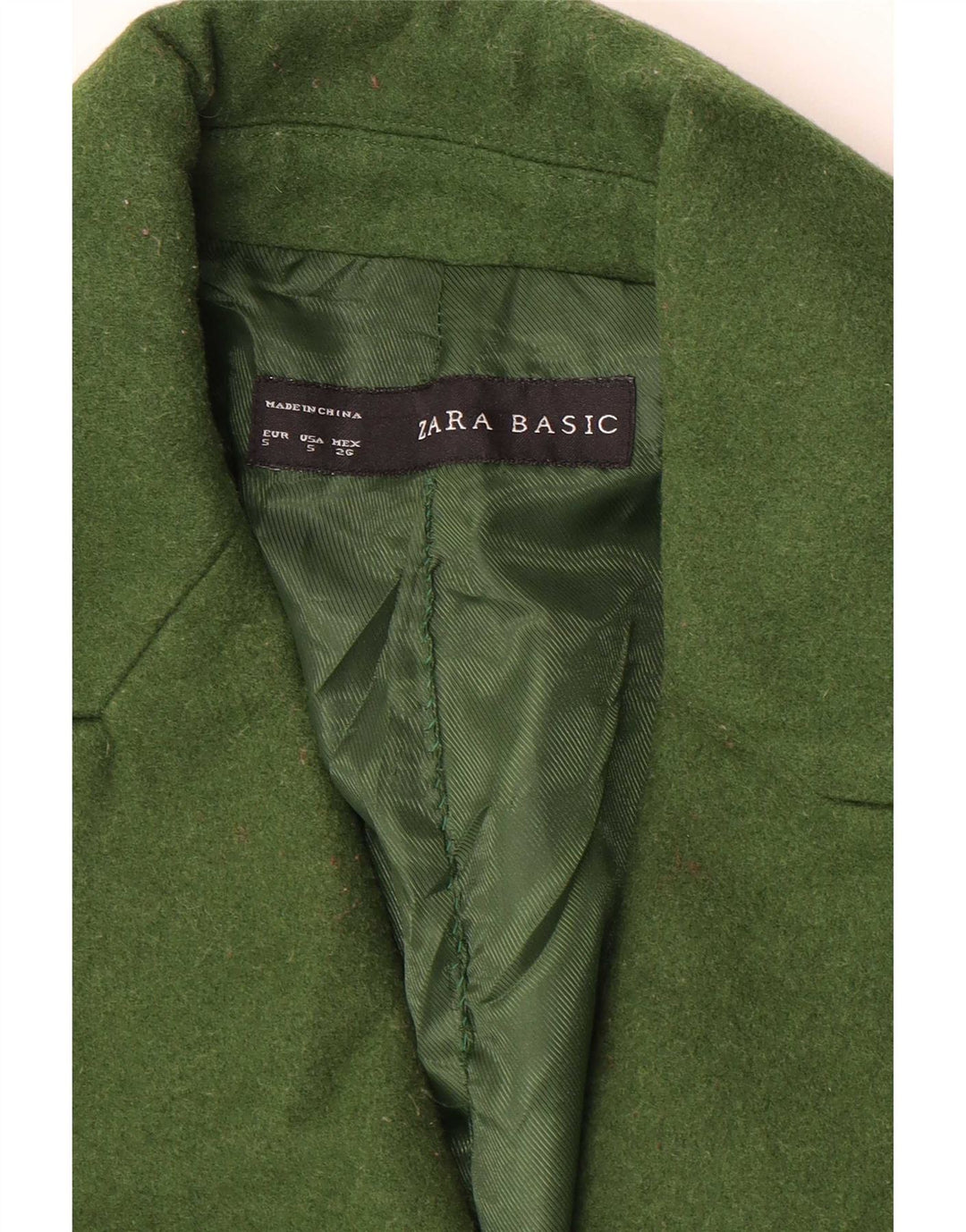 Casaco feminino Zara com peito duplo Reino Unido 10 pequeno verde