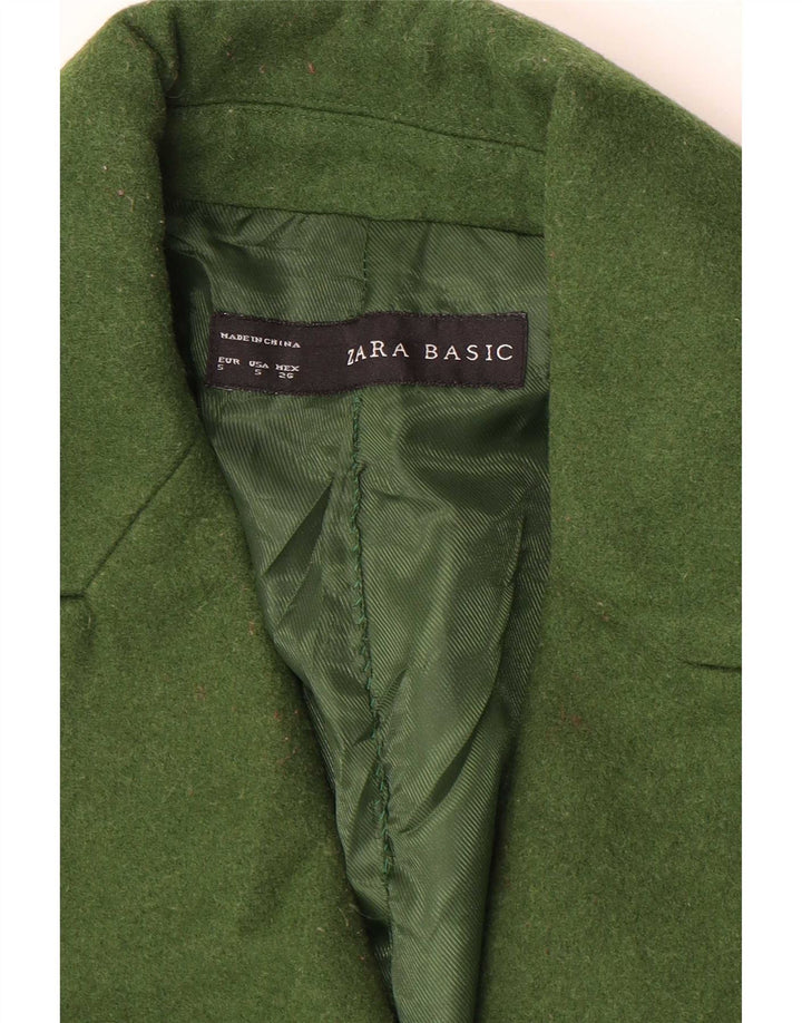 Casaco feminino Zara com peito duplo Reino Unido 10 pequeno verde