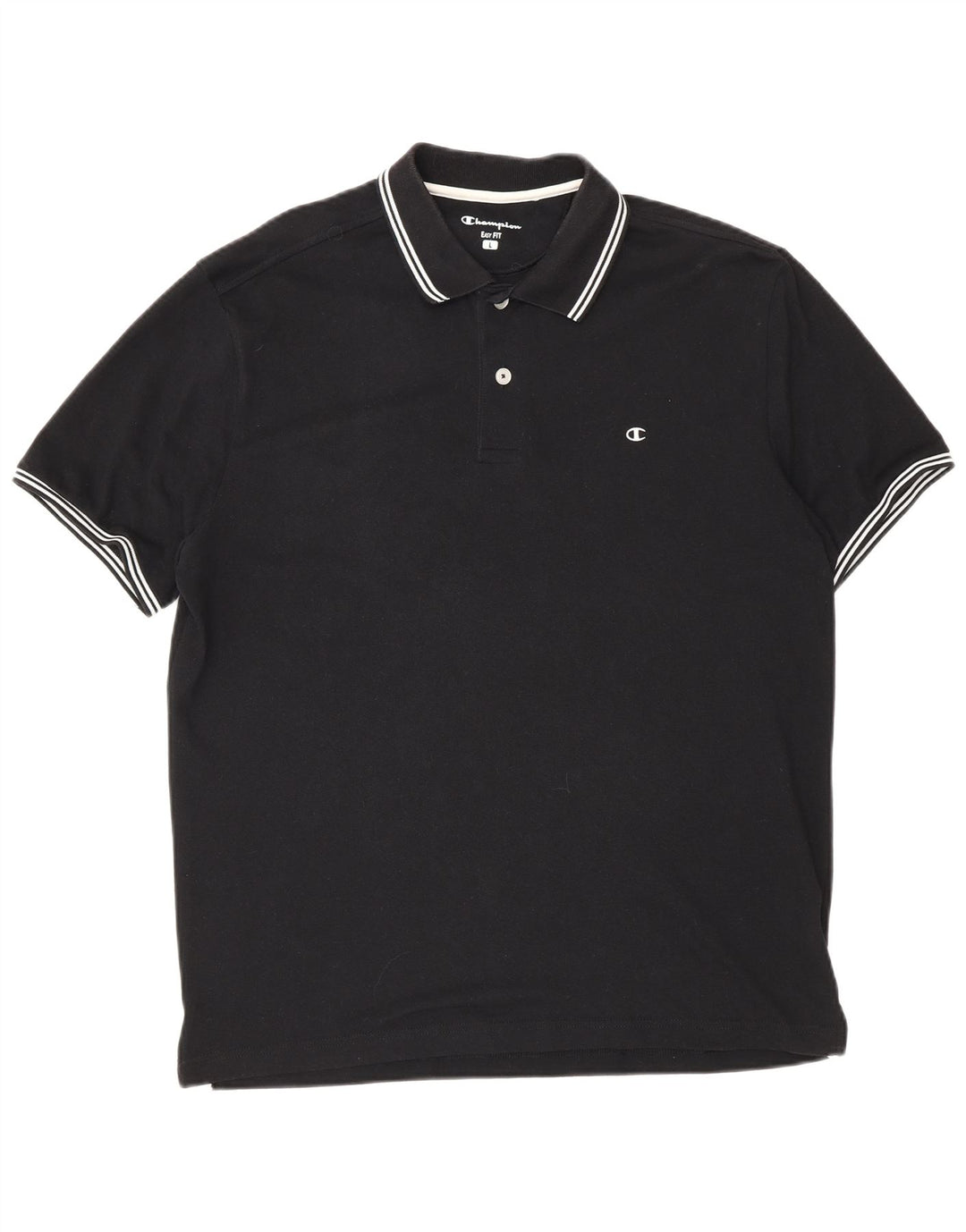 Camisa polo masculina Champion Easy Fit grande algodão preto
