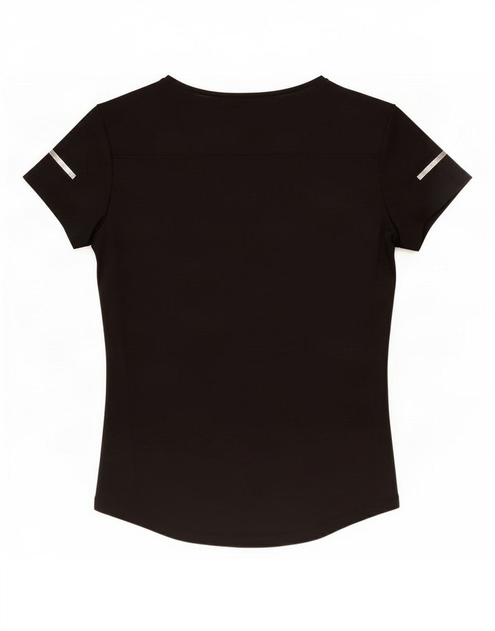 Adidas Womens Climalite T-Shirt Top UK 8/10 Pequeno Poliéster Preto