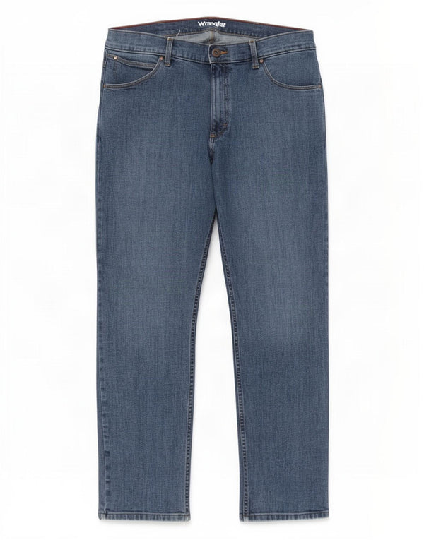 Wrangler Mens Jeans Slim W36 L32 Azul Algodão