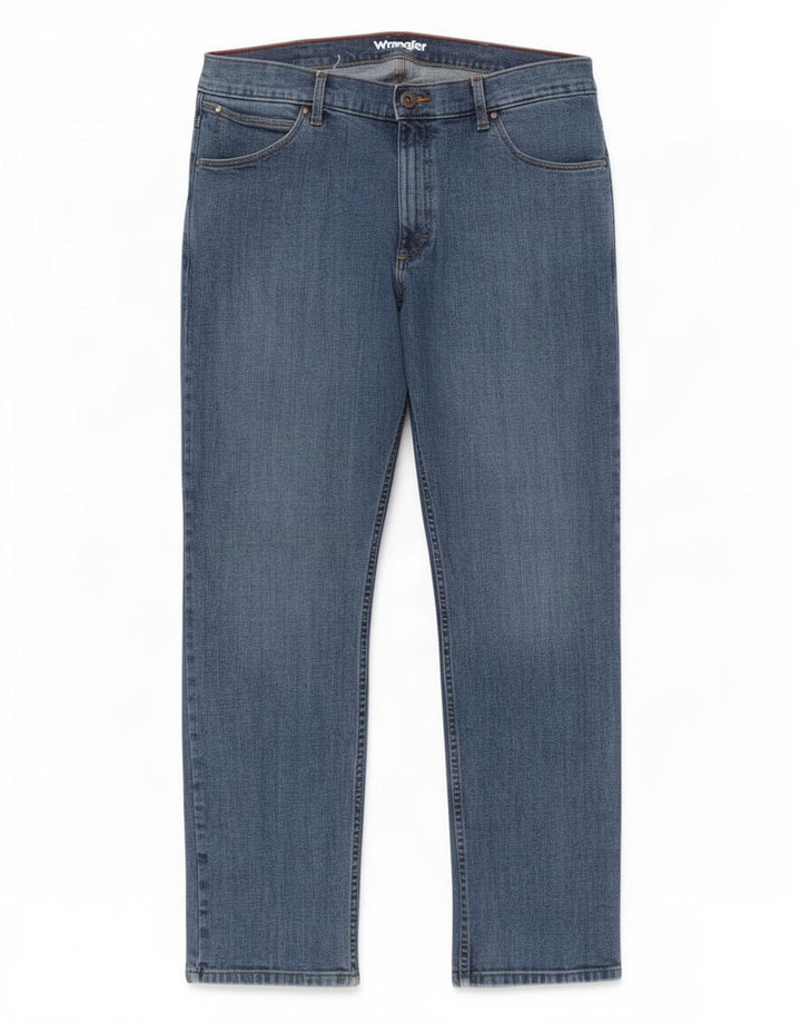 Wrangler Mens Jeans Slim W36 L32 Azul Algodão
