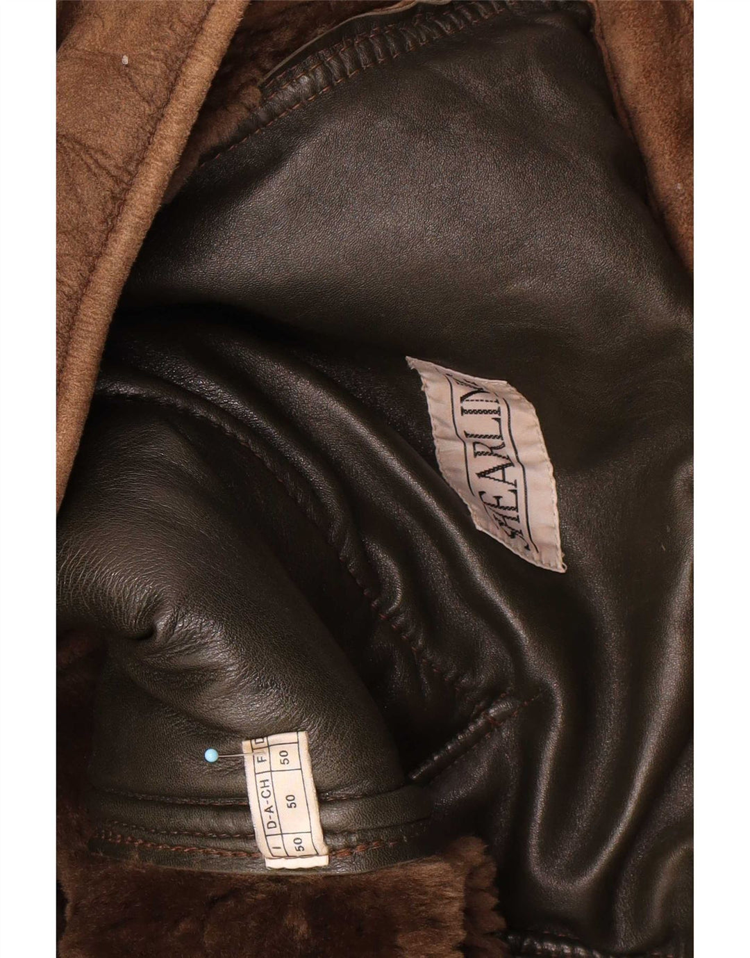 Jaqueta masculina vintage de shearling IT 50 grande marrom