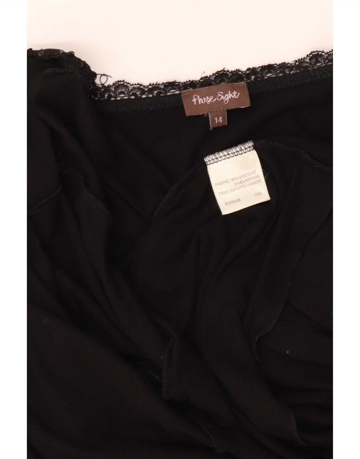 Suéter cardigã feminino Phase Eight com gravata frontal Reino Unido 14 viscose preta média