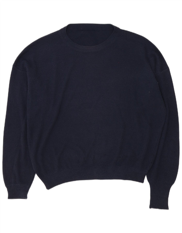 Suéter masculino vintage com gola canoa XL azul marinho