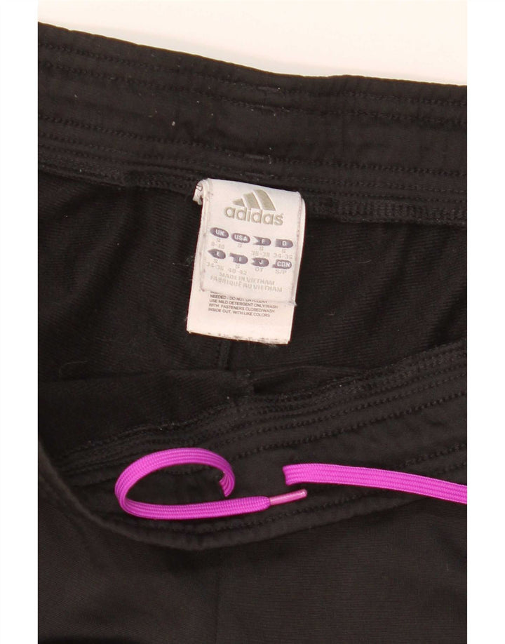 Calça de treino feminina Adidas UK 8/10 pequena poliéster preta