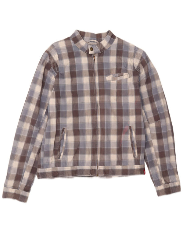 Jaqueta bomber gráfica Levi's Boys 13-14 anos xadrez azul