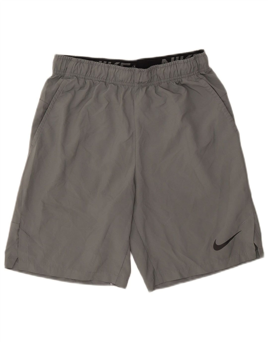 Shorts esportivos masculinos Nike Dri Fit Standard Fit pequeno poliéster cinza