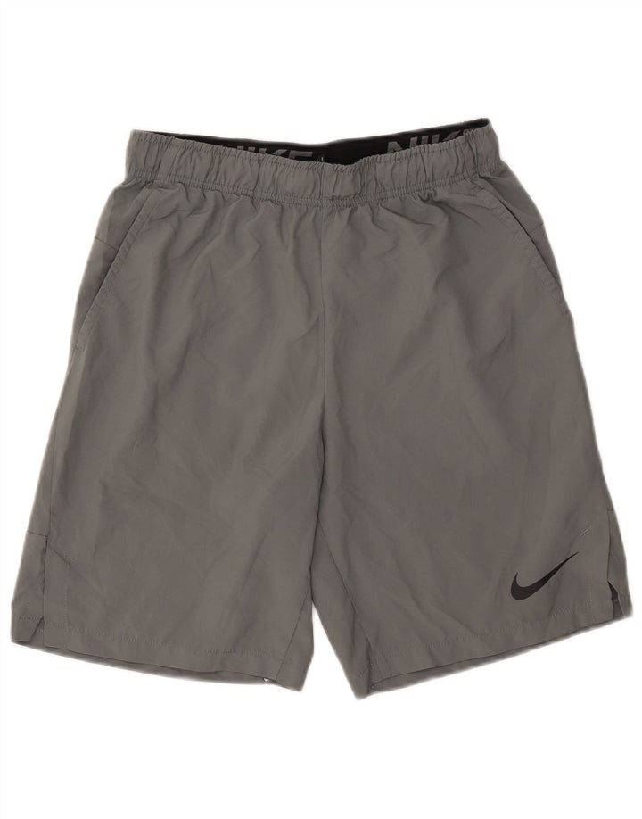 Shorts esportivos masculinos Nike Dri Fit Standard Fit pequeno poliéster cinza