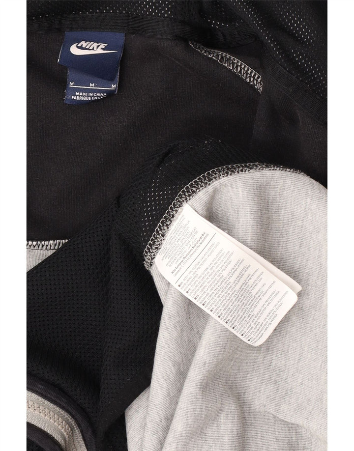Suéter masculino Nike com capuz e zíper cinza médio algodão colorblock