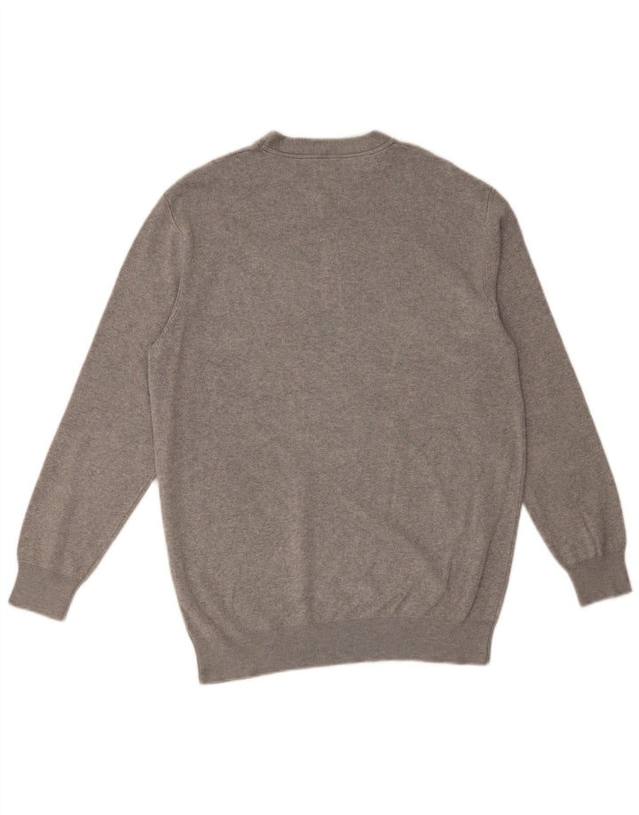 Suéter masculino ZARA com gola redonda, grande viscose cinza