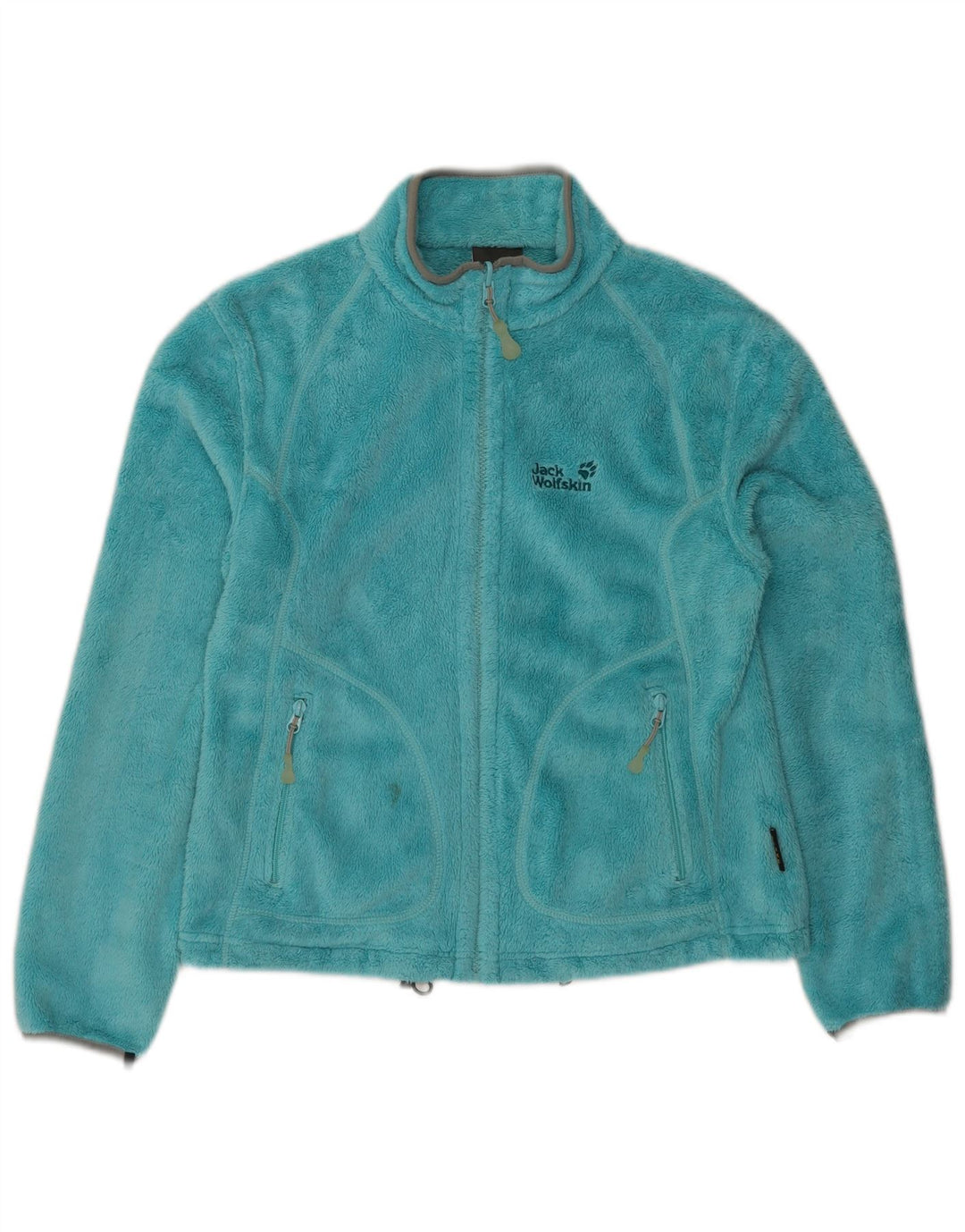 Jaqueta de lã feminina Jack Wolfskin Reino Unido 14 poliéster azul médio
