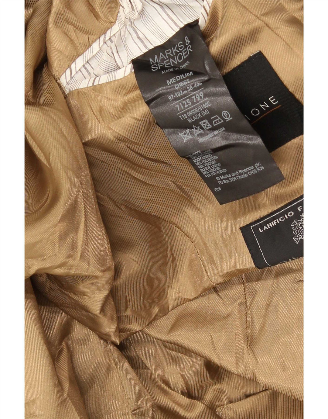 Sobretudo masculino Marks & Spencer UK 38 poliéster preto médio