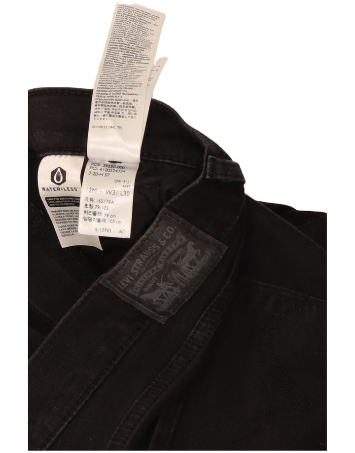 Calça jeans reta clássica feminina Levi's W31 L30 algodão preto