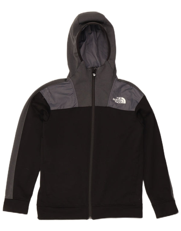 Suéter The North Face Boys Zip com capuz 11-12 anos grande bloco colorido preto