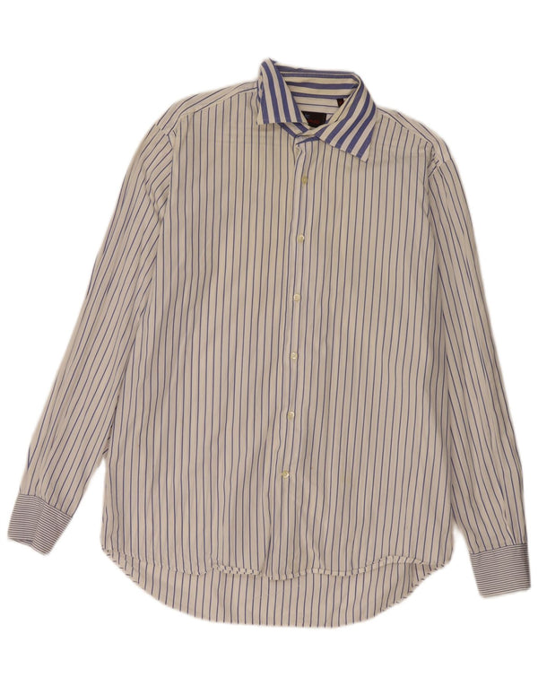 Camisa masculina ETRO Milano tamanho 41 algodão listrado branco médio