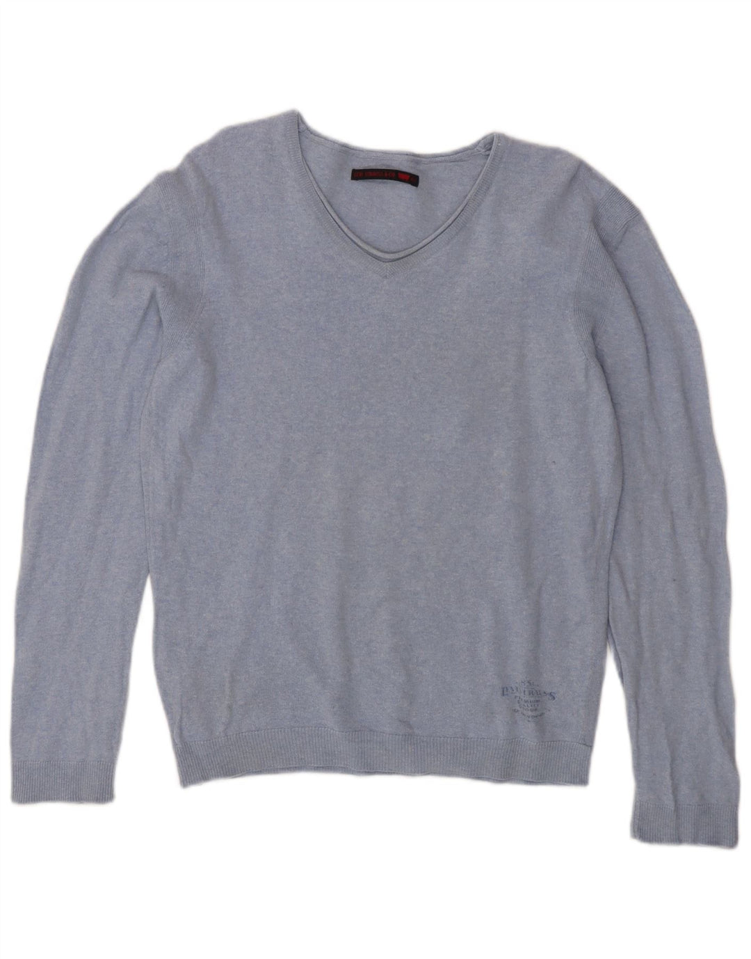 Suéter feminino Levi's com decote em V Reino Unido 16 grande algodão azul