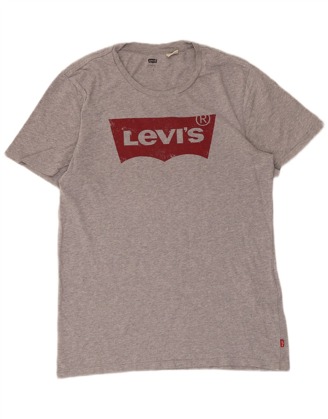 Camiseta gráfica masculina Levi's Top pequeno algodão manchado cinza