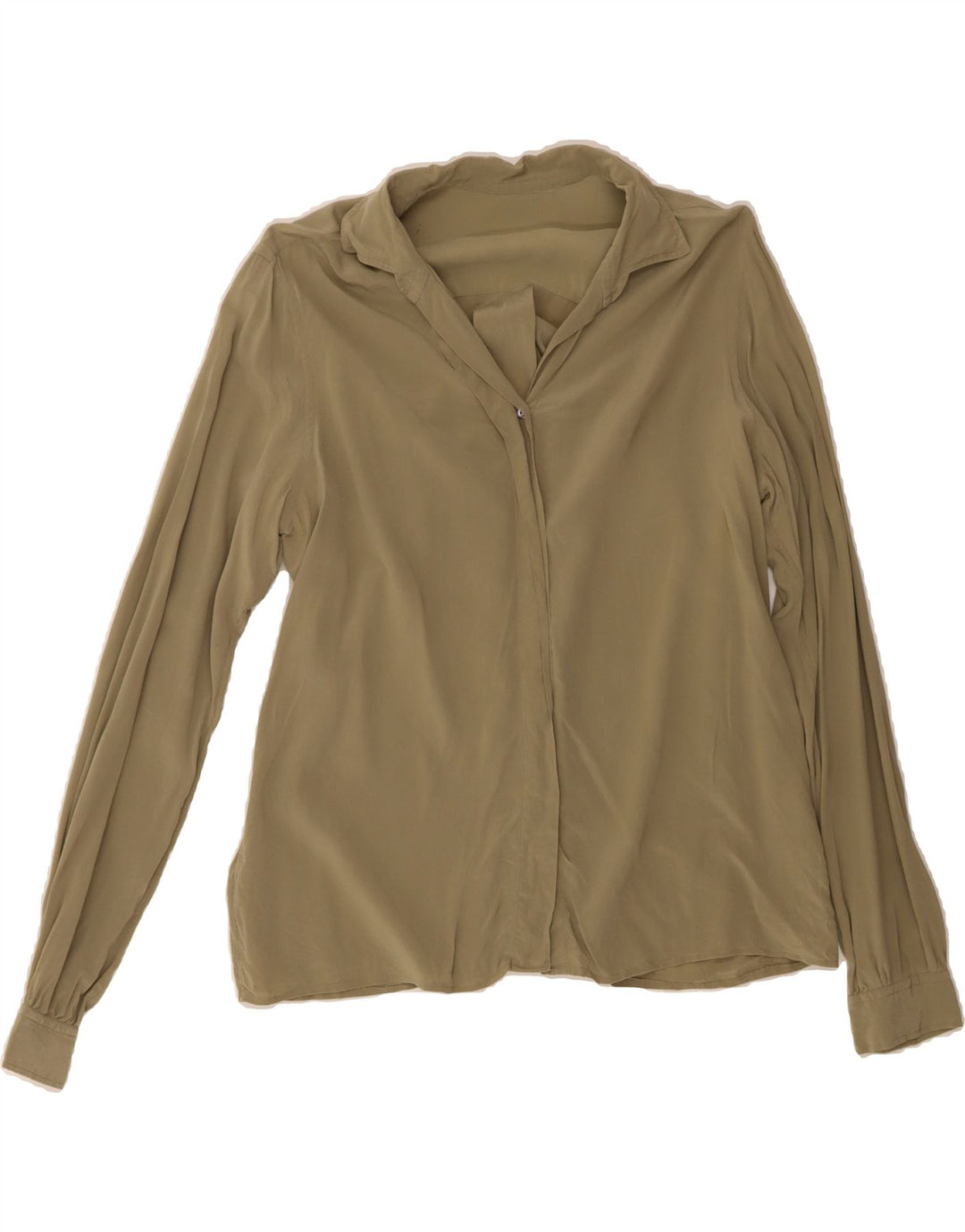 VINTAGE Womens Shirt UK 16 Large Khaki Vintage Vintage and Second-Hand Vintage from Messina Hembry 
