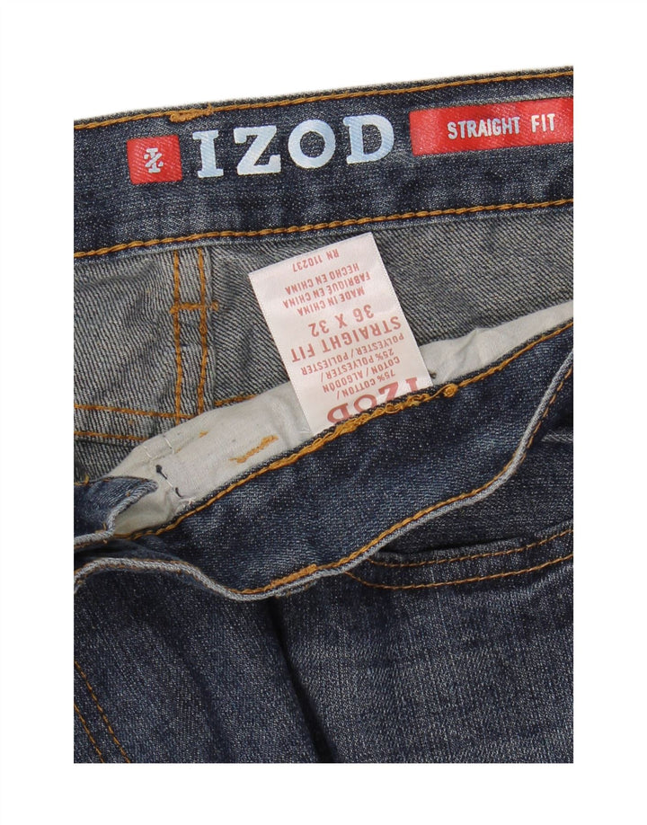 Calça jeans reta masculina Izod W36 L32 algodão azul