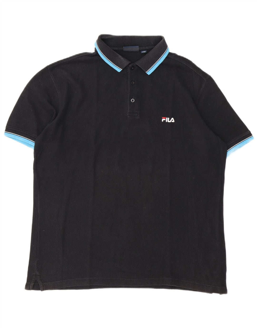 Camisa polo masculina Fila IT 52 grande algodão preto