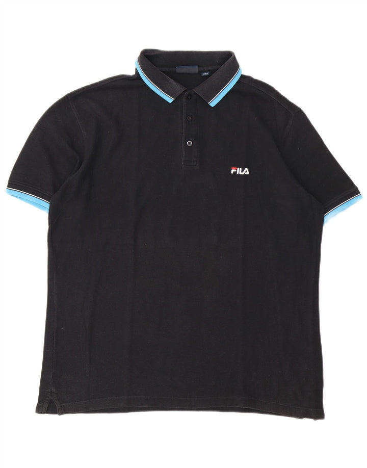 Camisa polo masculina Fila IT 52 grande algodão preto