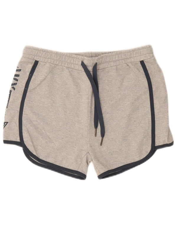 Shorts esportivos gráficos femininos Avirex UK 18 XL cinza manchado