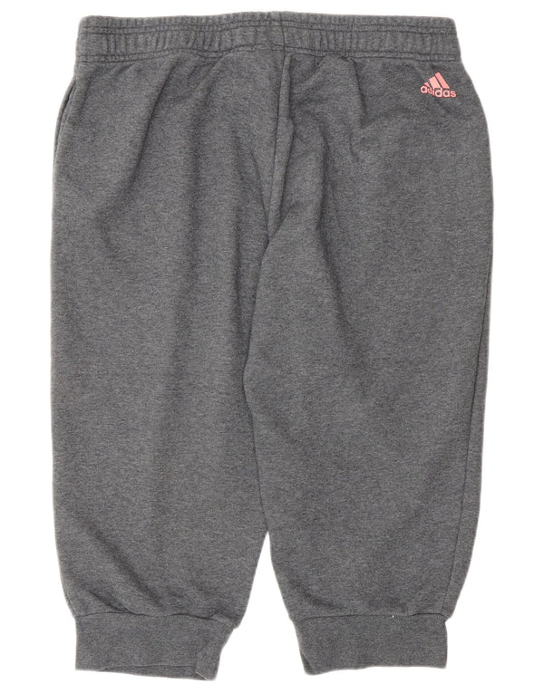 Adidas feminino gráfico capri calças de treino joggers reino unido 16/18 grande cinza