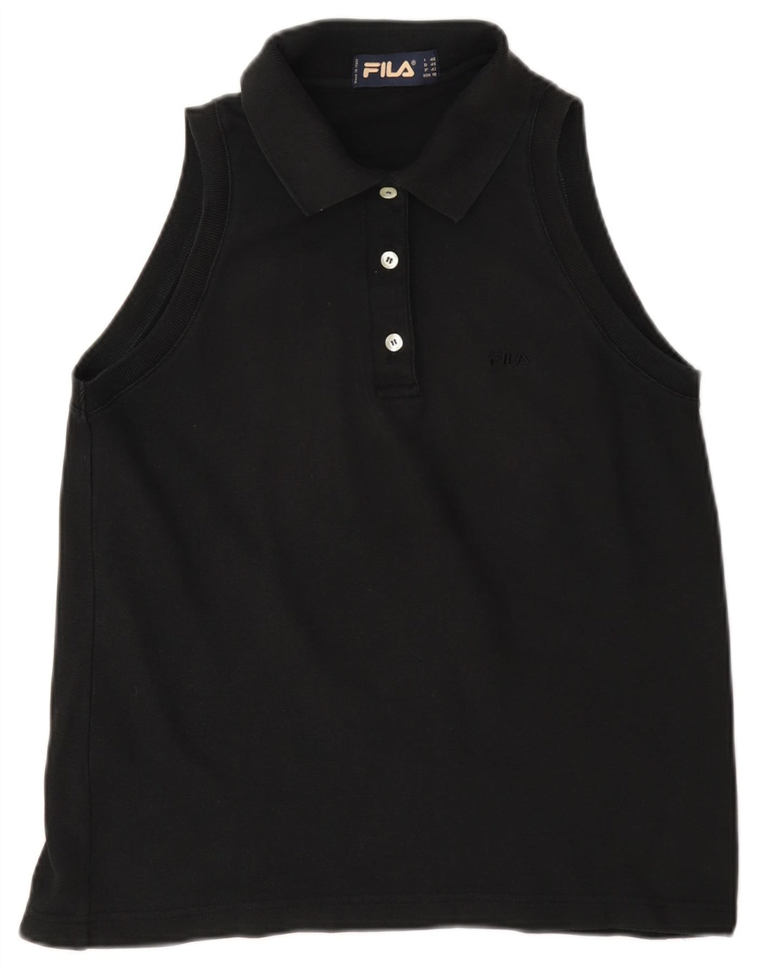 Camisa polo feminina sem mangas Fila IT 46 grande preta