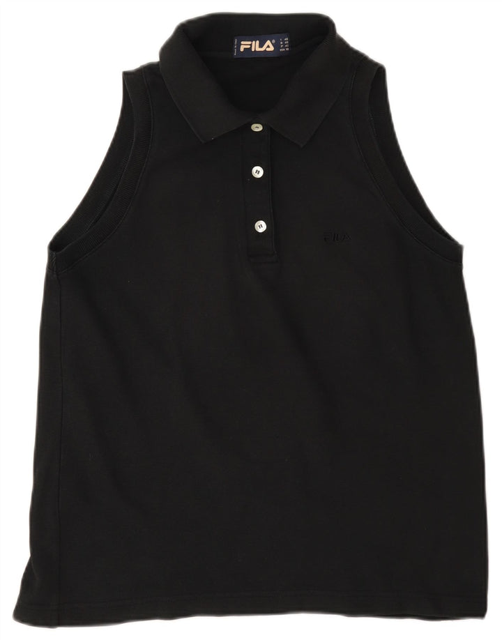 Camisa polo feminina sem mangas Fila IT 46 grande preta