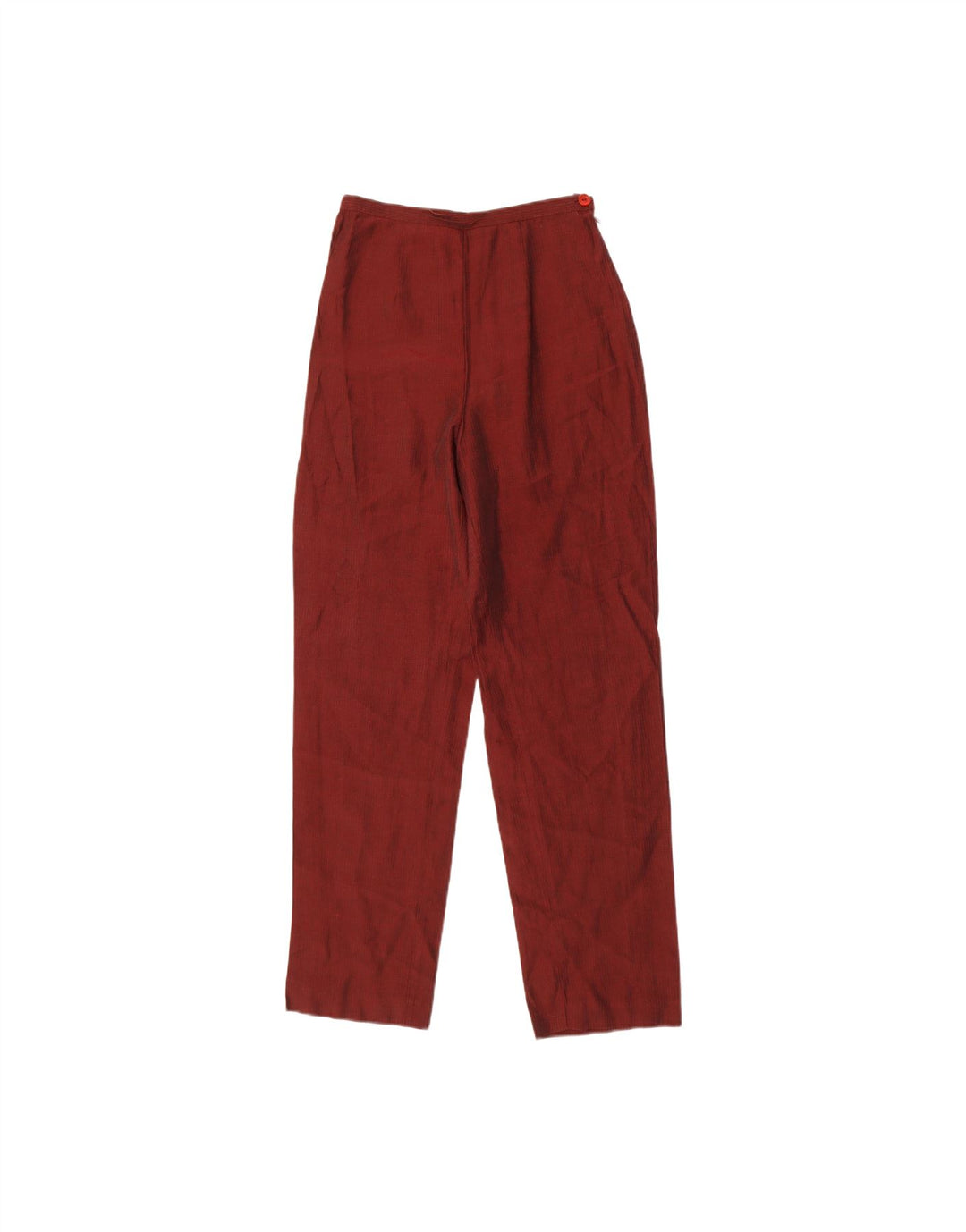 VINTAGE Womens Straight Casual Trousers W24 L29 Burgundy Vintage Vintage and Second-Hand Vintage from Messina Hembry 