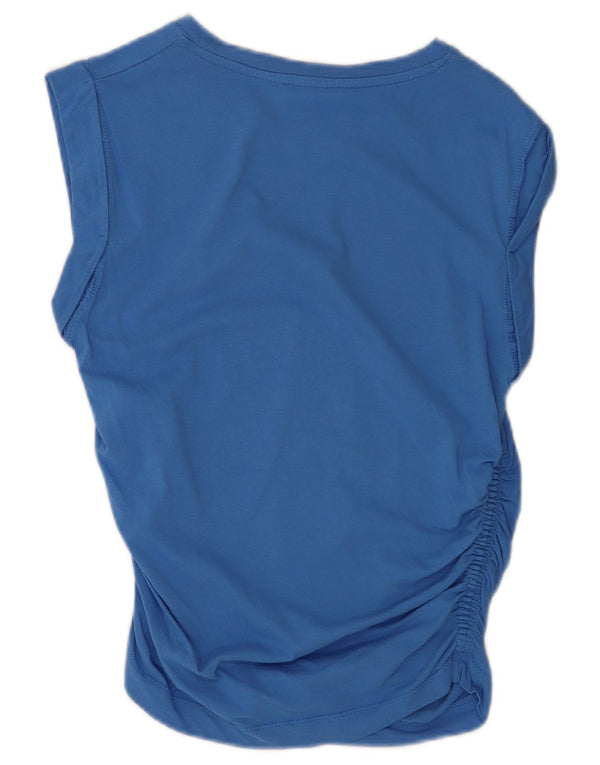 Blusa feminina sem mangas Zara Top UK 10 pequeno azul