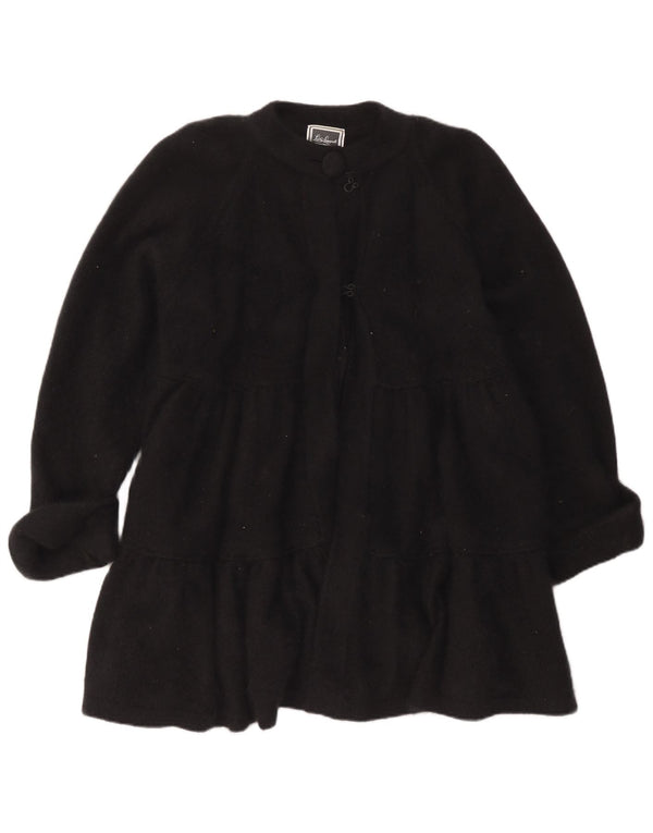 Suéter cardigã feminino Luisa Spagnoli Longline Reino Unido 16 grande preto