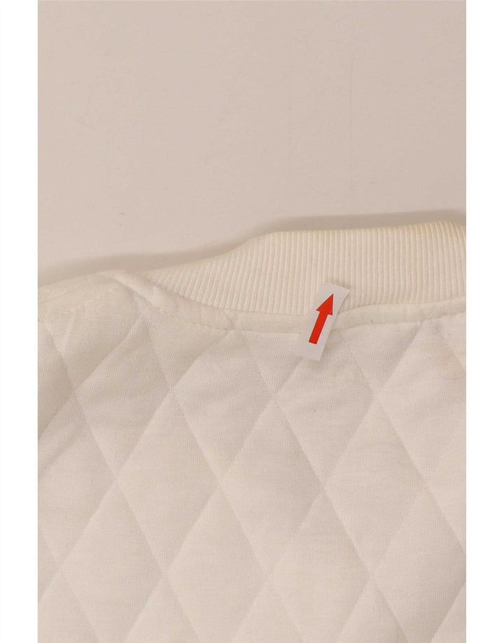 Jaqueta acolchoada feminina Marks & Spencer Reino Unido 14 grande poliéster branco