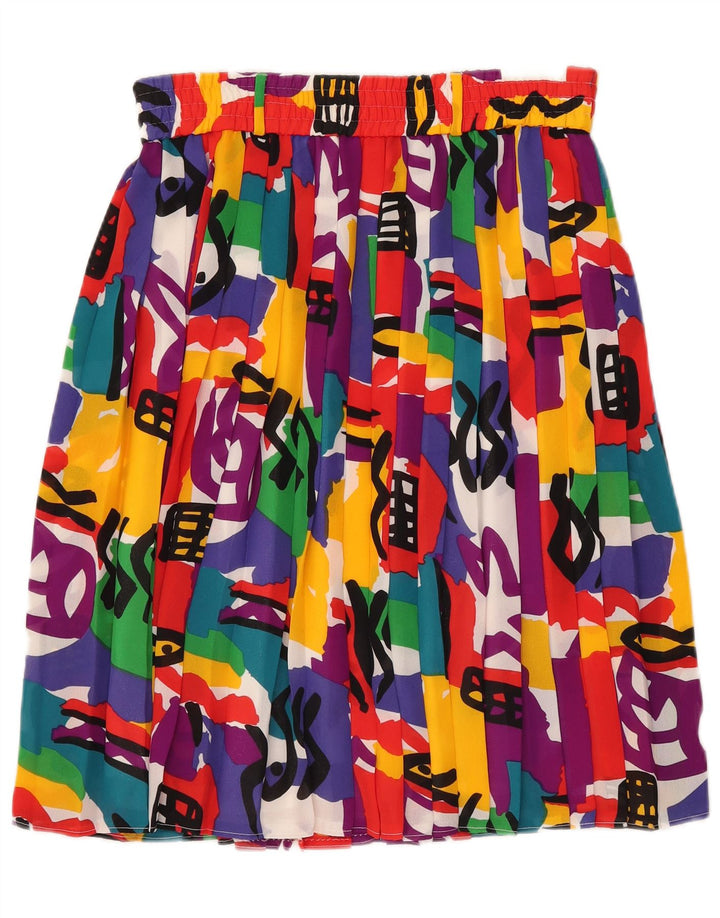 Divina Saia feminina plissada EU 40 Médio W34 Multicolorido Geométrico