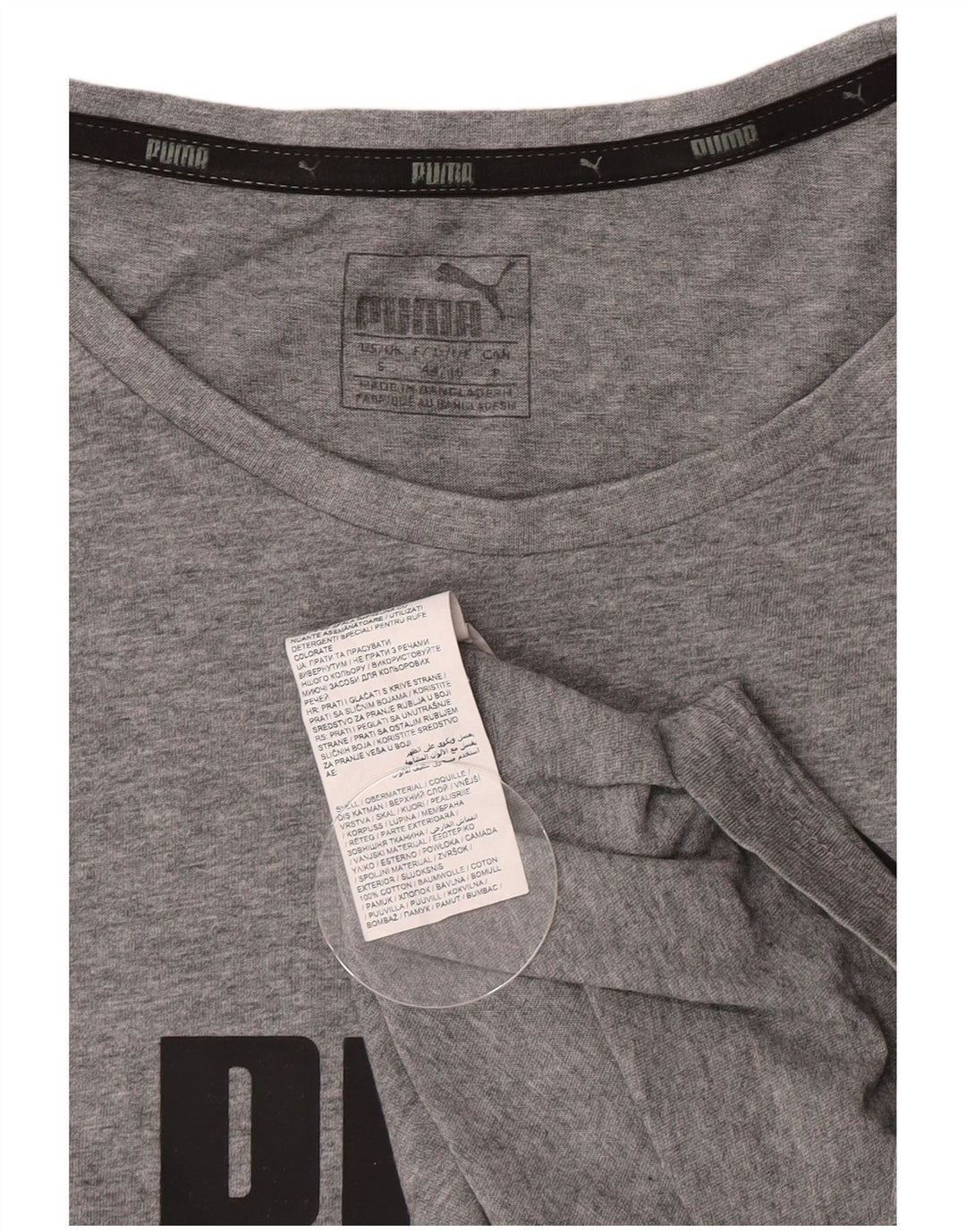 Puma Camiseta Masculina Graphic Top Pequeno Algodão Cinza