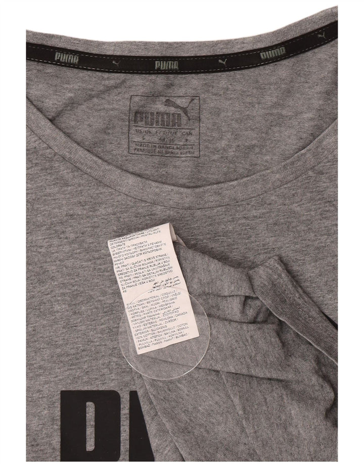 Puma Camiseta Masculina Graphic Top Pequeno Algodão Cinza