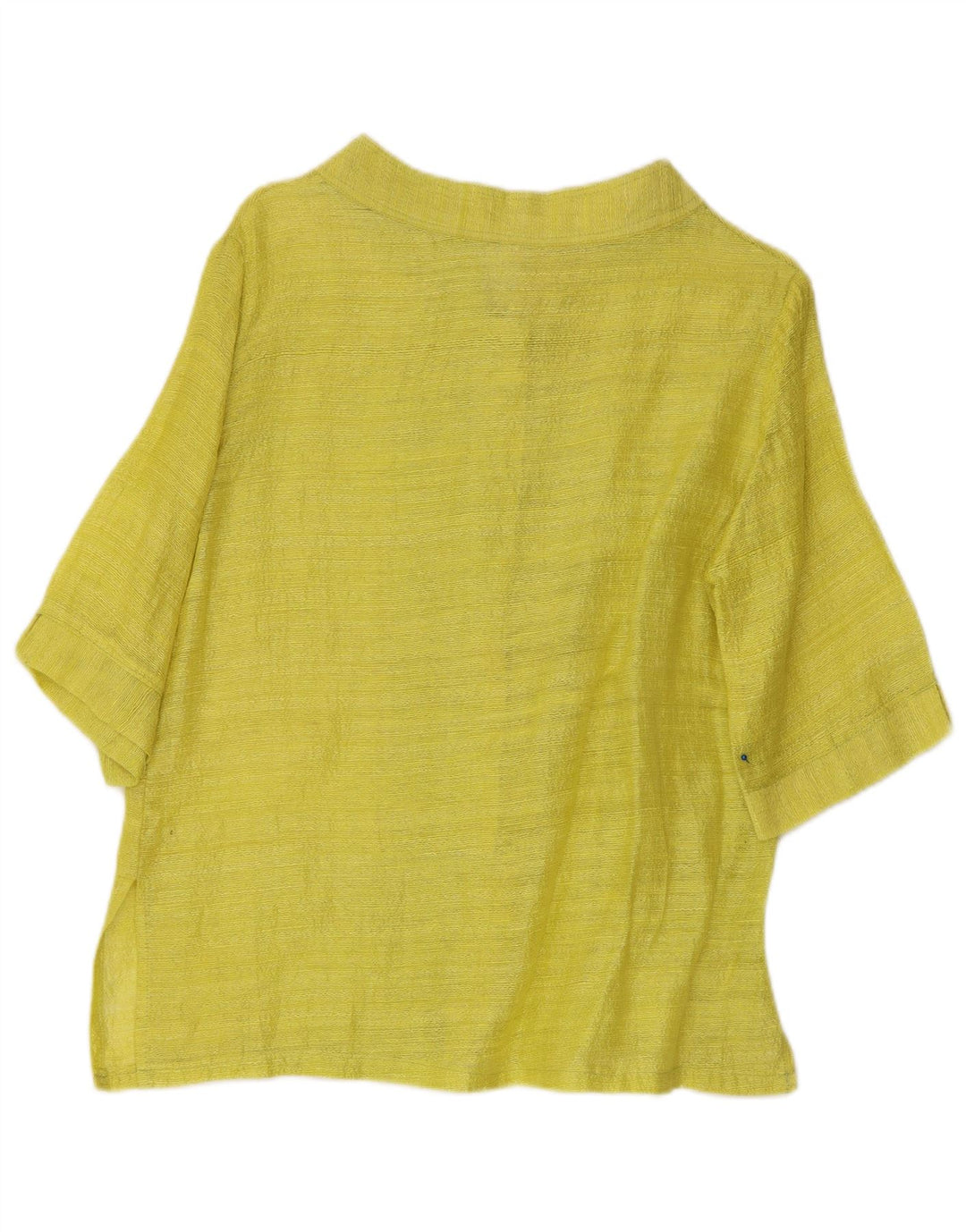 Blusa feminina vintage manga 3/4 EU 40 listrada amarela média
