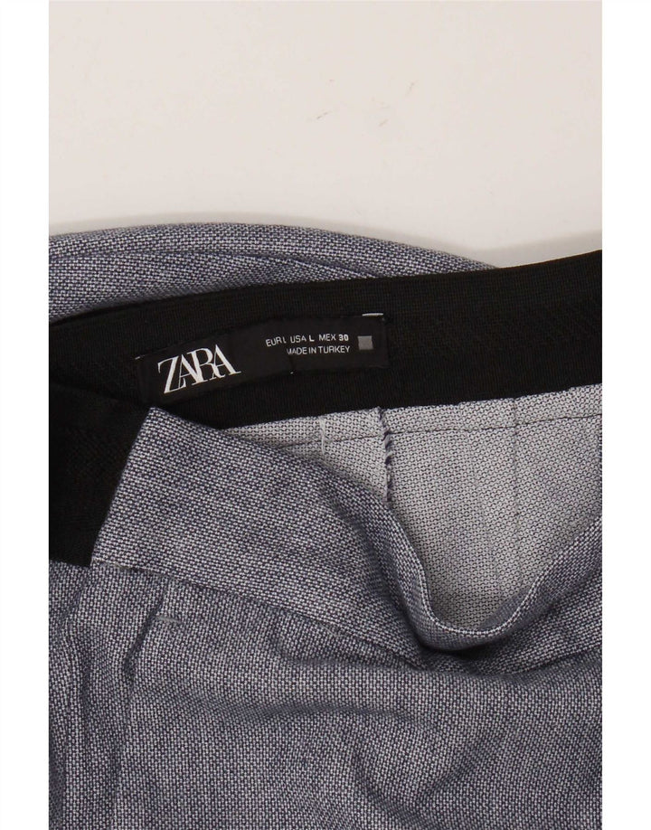Zara Calça Chino Regular Feminina Grande W30 L27 Azul