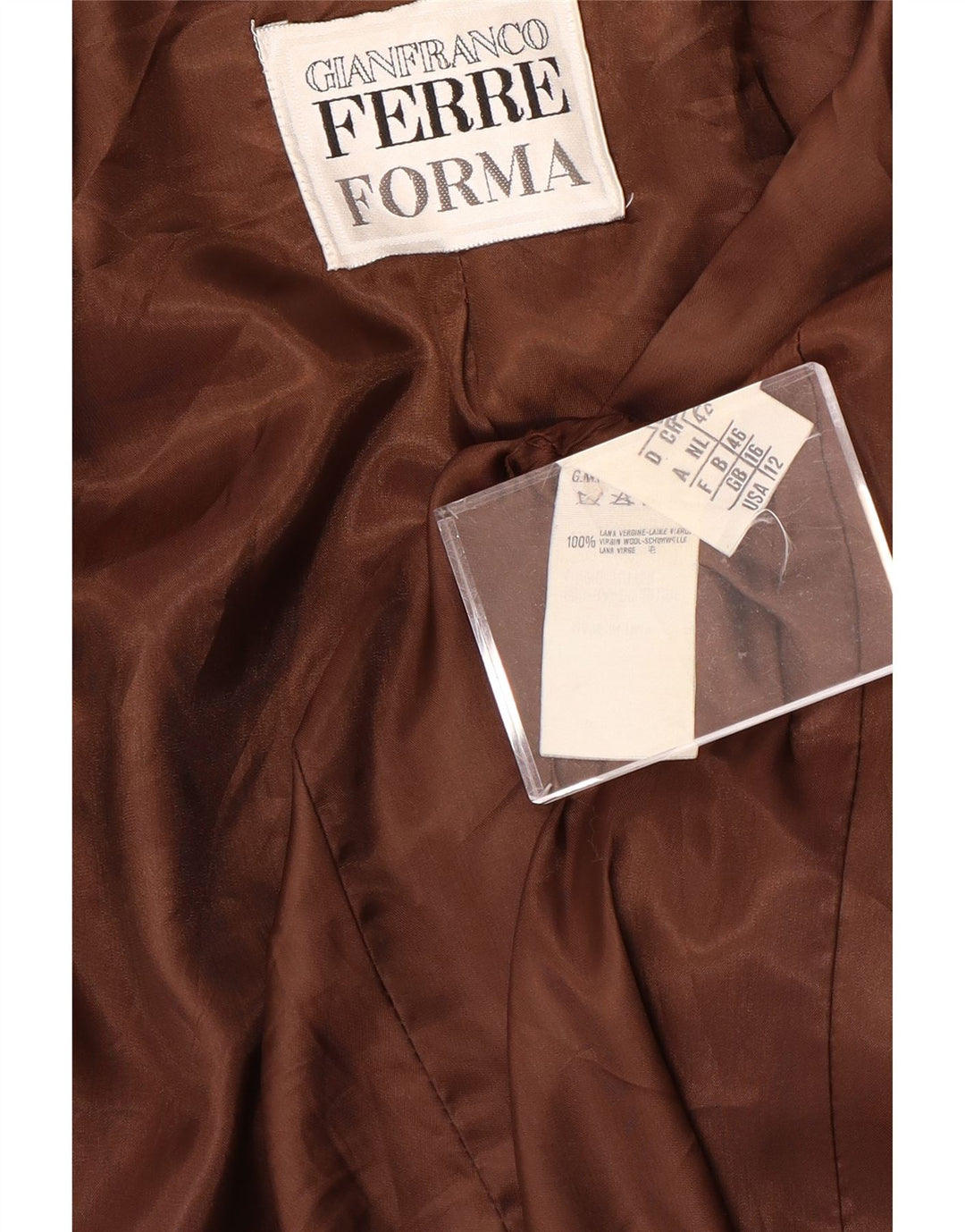 GIANFRANCO FERRE Jaqueta blazer feminina de 3 botões Reino Unido 16 grande lã marrom