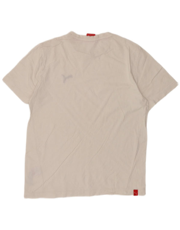 Puma Mens T-Shirt Top Pequeno Algodão Branco