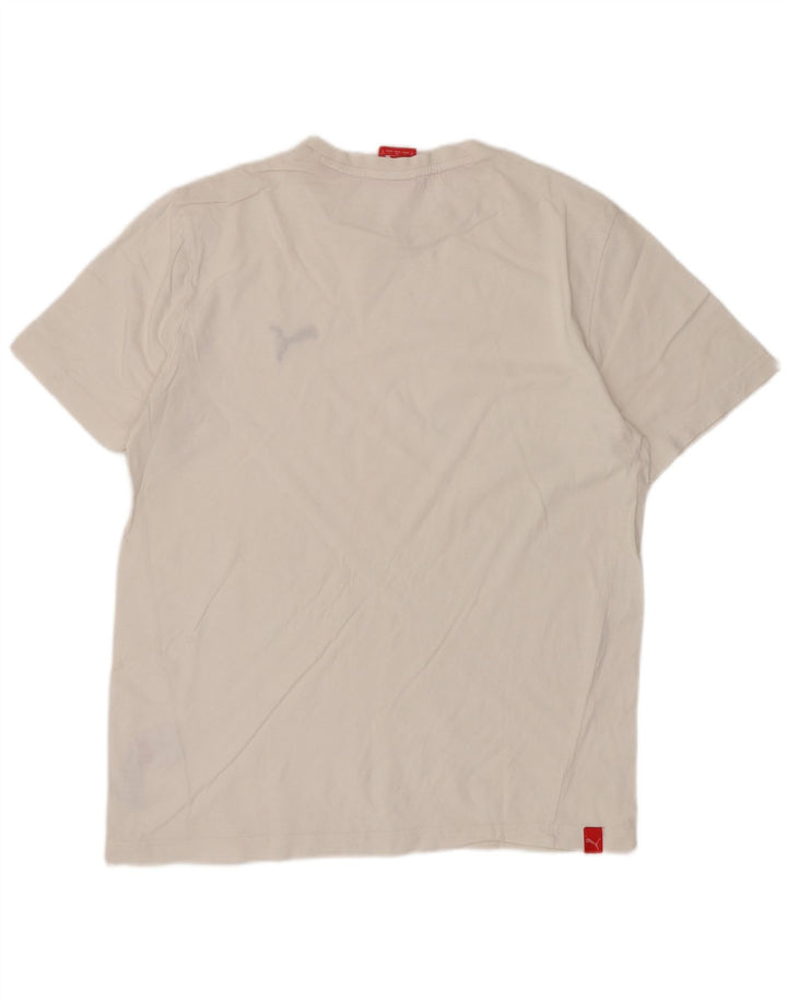 Puma Mens T-Shirt Top Pequeno Algodão Branco
