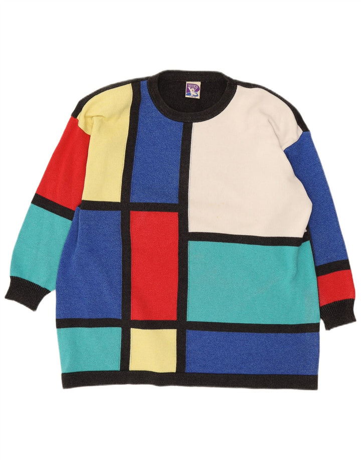 Suéter feminino Yessica com gola redonda UE 44/46 grande multicolorido