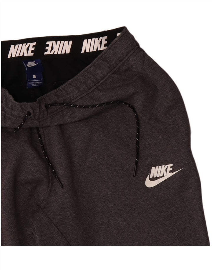 Calça de treino masculina Nike joggers grande algodão cinza
