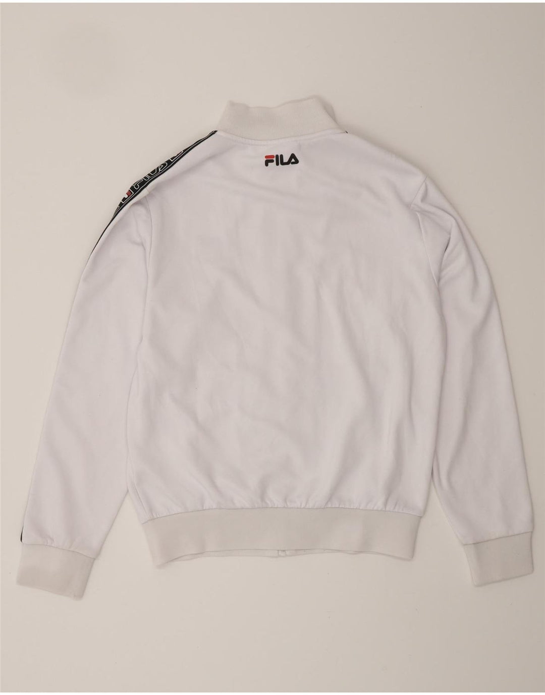 Jaqueta feminina FILA Graphic Tracksuit Top UK 16 grande bloco colorido branco