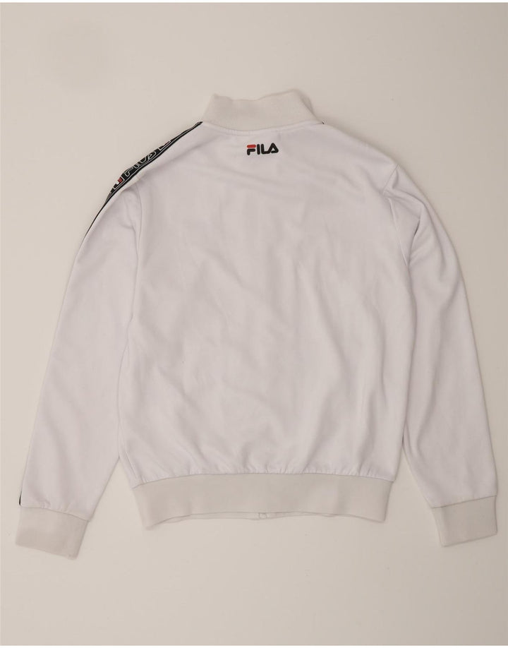 Jaqueta feminina FILA Graphic Tracksuit Top UK 16 grande bloco colorido branco