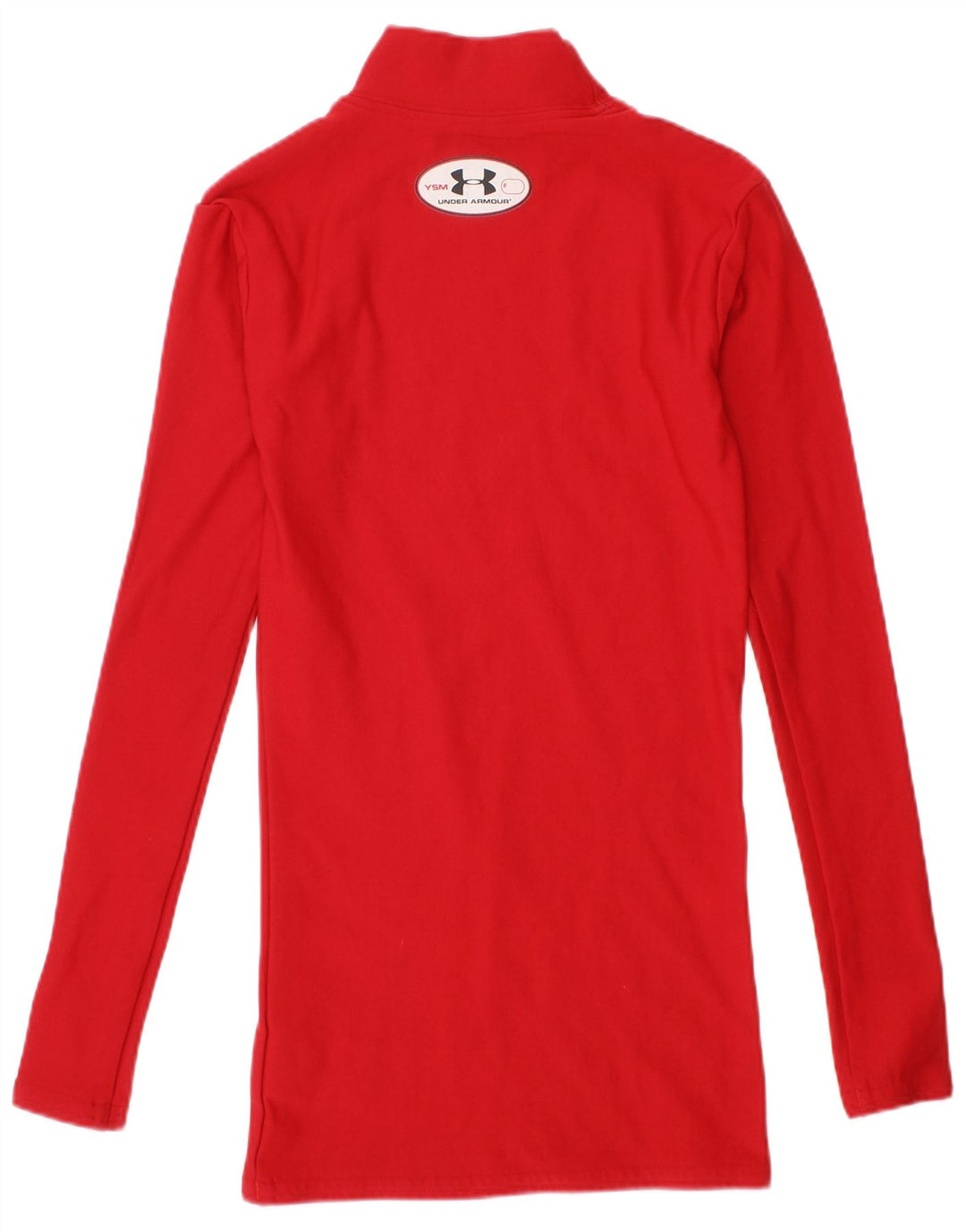 UNDER ARMOUR Girls Cold Gear Top Manga Longa 7-8 Anos Pequeno Nylon Vermelho